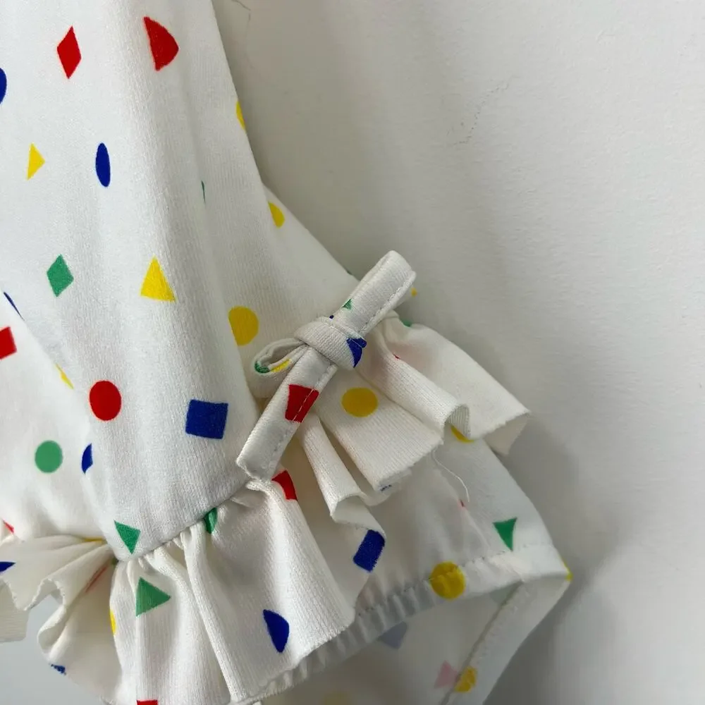 Vintage Colorforms Kids Ruffle Polka Dot Bathing Suit 24 Months USA